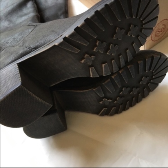 SO Sled Over The Knee Boots Black Faux Leather - Picture 4 of 8